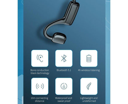 Bone Conduction Headphones Bluetooth-Wireless Open-Ear Headset V1263-JX-40