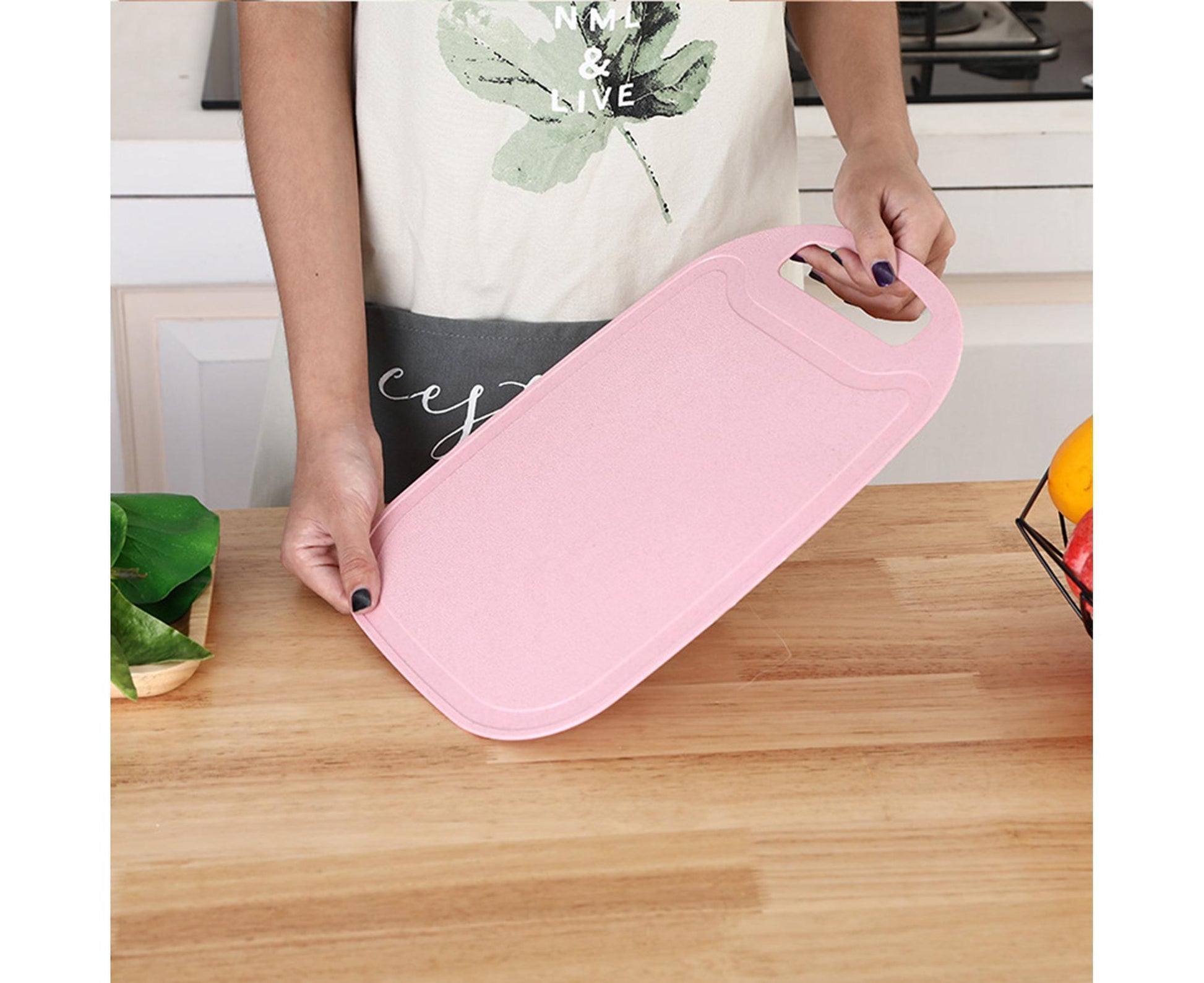 Chopping Block Food Grade Non-Slip 4 Colors Kitchen Cutting Board for Kitchen-Pink V1263-JX-400