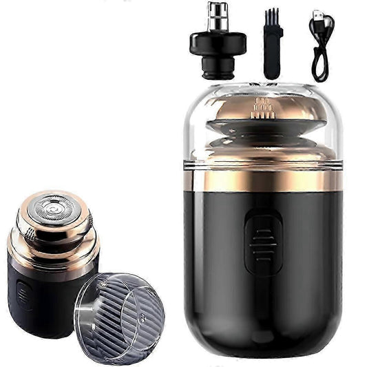 Capsule Mini Shaver, Portable Rechargeable Beard Razor for Men - Black V1263-JX-4012