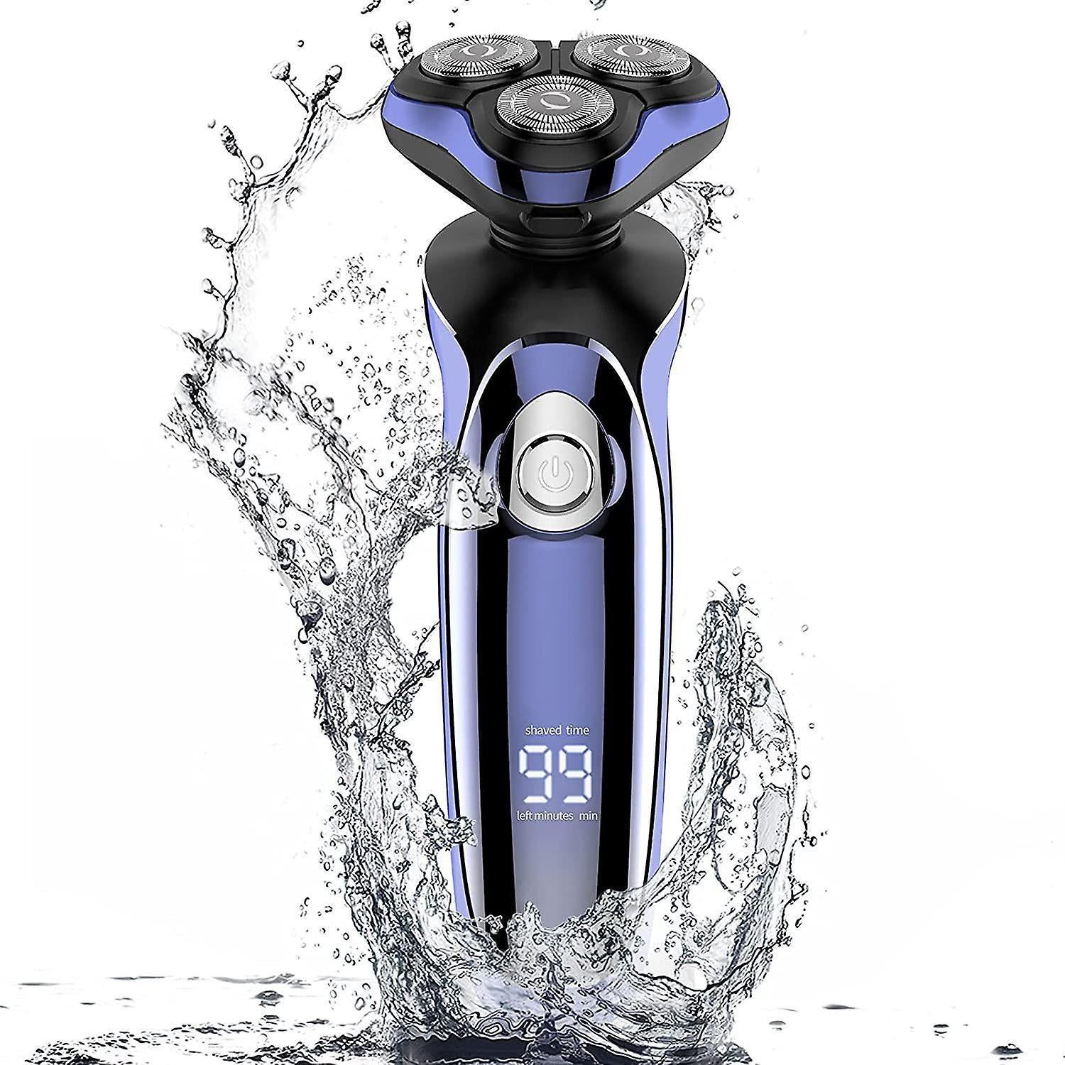 Men's Electric Rotary Shaver, Wet & Dry Beard Trimmer, Body Grooming Razor V1263-JX-4017