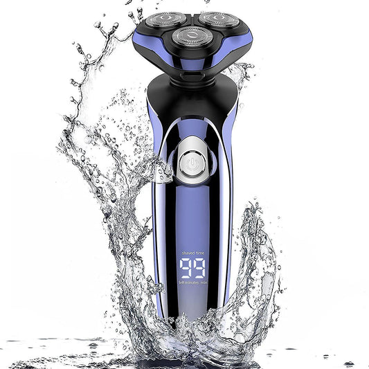 Men's Electric Rotary Shaver, Wet & Dry Beard Trimmer, Body Grooming Razor V1263-JX-4017