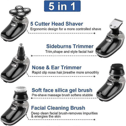 Rechargeable Bald Head Shaver for Men, USB Rotary Beard Trimmer, Waterproof V1263-JX-4018