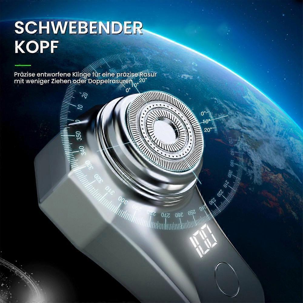 Silver USB Electric Shaver for Men, Compact Beard Razor V1263-JX-4024
