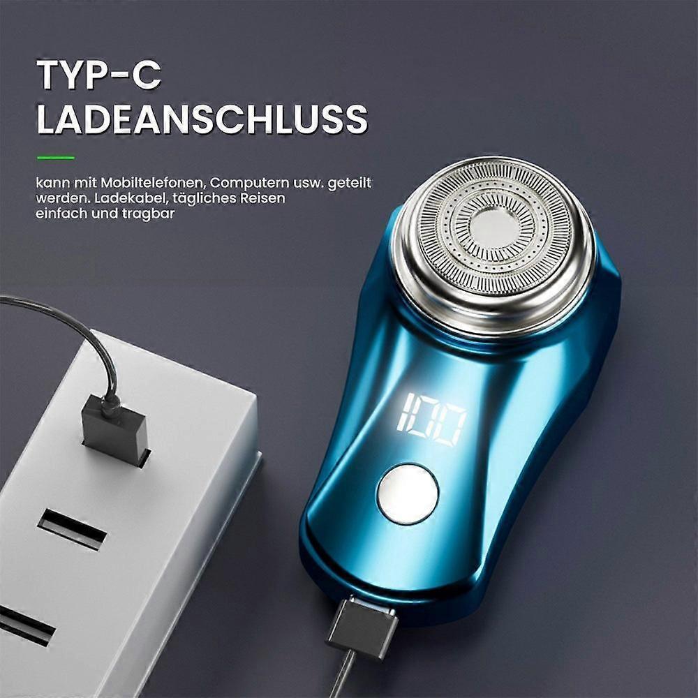 Silver USB Electric Shaver for Men, Compact Beard Razor V1263-JX-4024