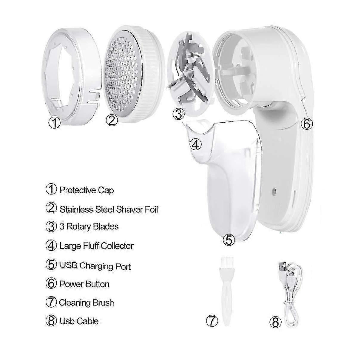 Large Electric Fluff Shaver, White Lint Remover for Clothes V1263-JX-4026