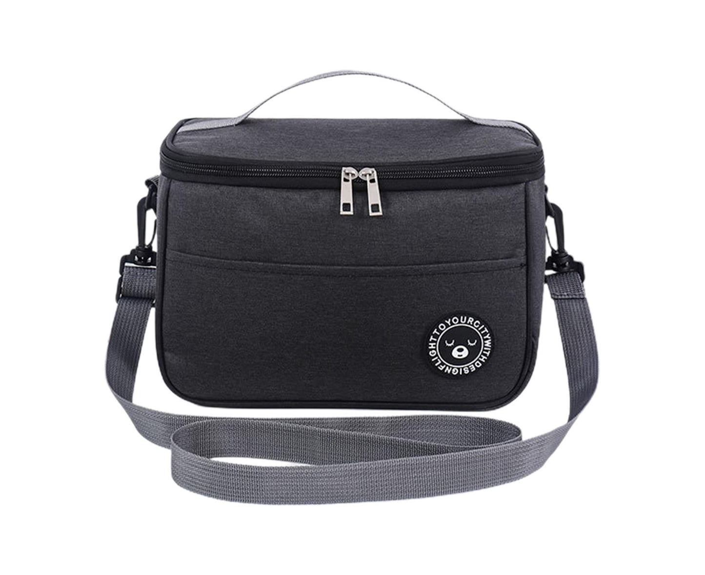 Bento Bag Waterproof Oxford Cloth Lunch Bag-Black V1263-JX-403