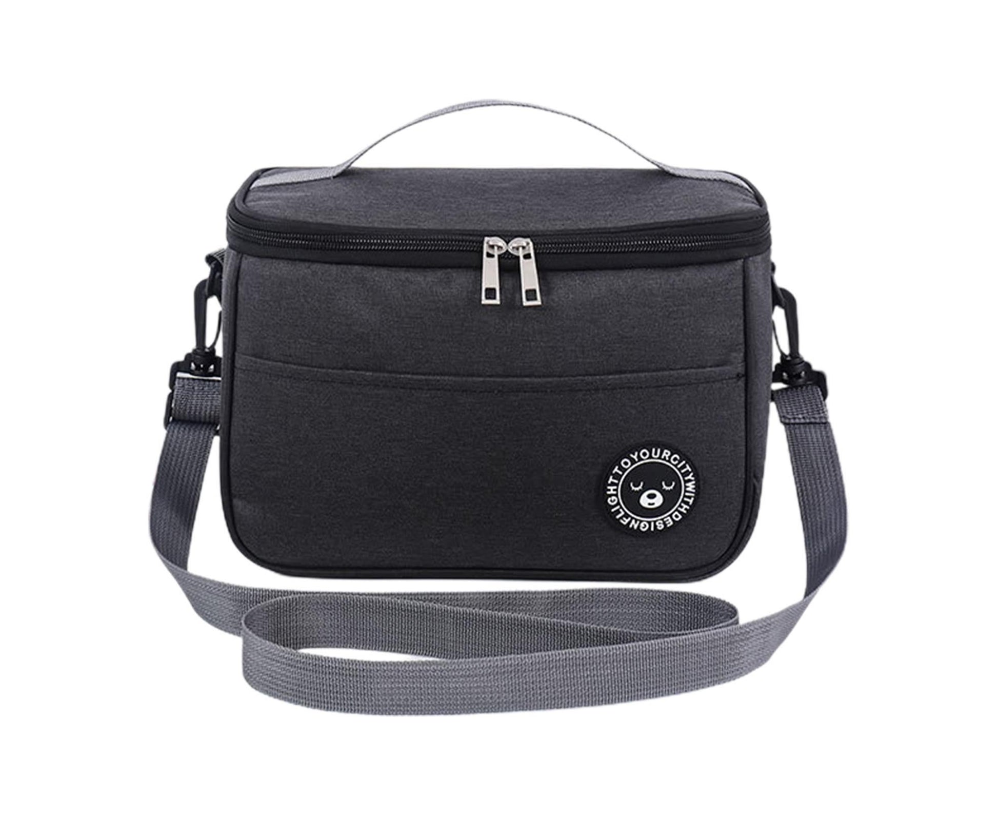 Bento Bag Waterproof Oxford Cloth Lunch Bag-Black V1263-JX-403