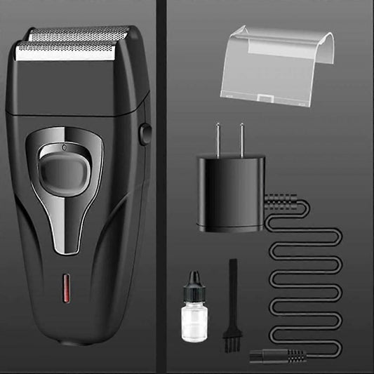 Heavy-Duty Rechargeable Shaver for Men, Face Care Grooming Razor, Black V1263-JX-4033