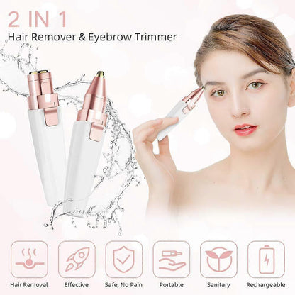 2-in-1 USB Eyebrow Shaver, Electric Facial Trimmer V1263-JX-4039