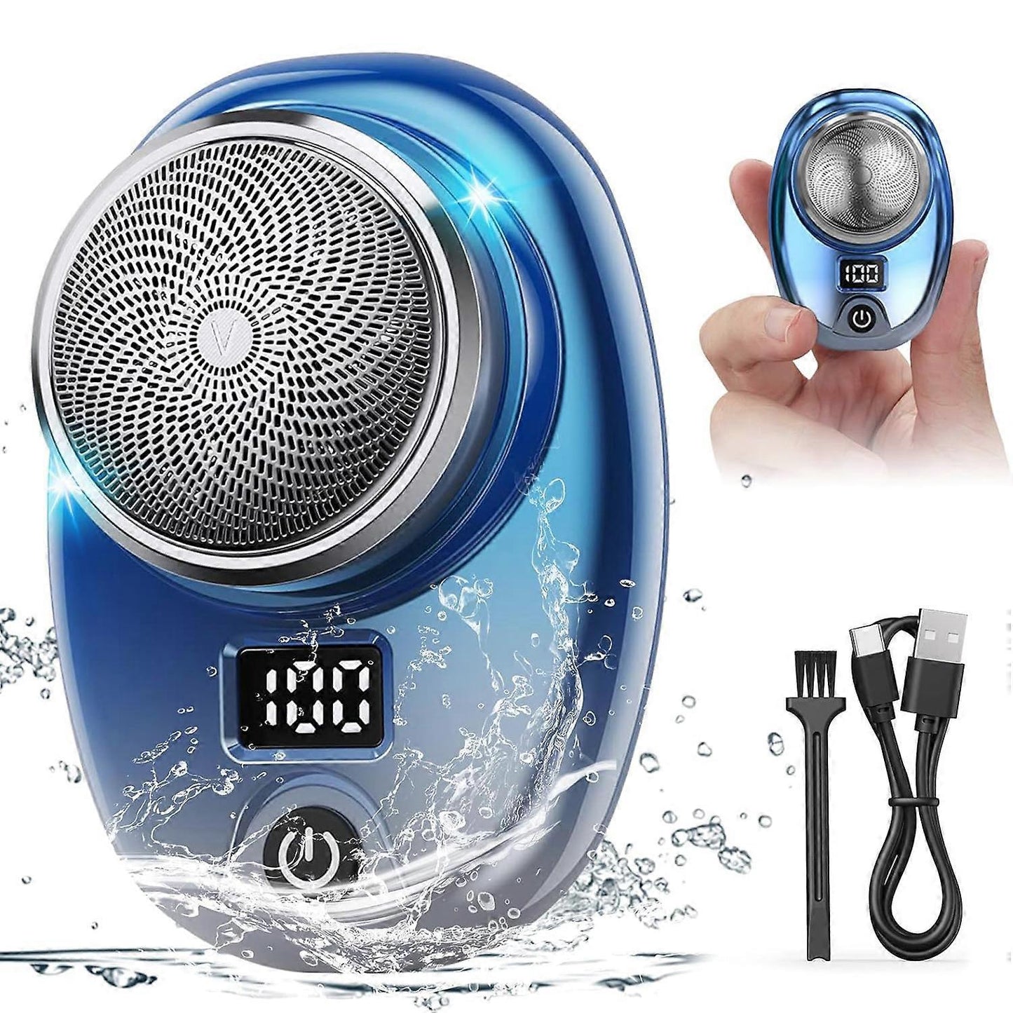 Waterproof USB Mini Beard Shaver, Rechargeable Travel Razor V1263-JX-4040