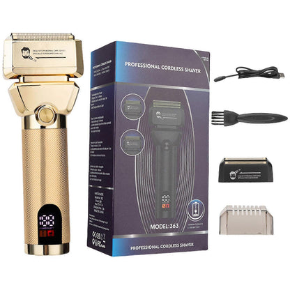 Foil Electric Shaver for Bald Men, Gold Cordless Barber Razor V1263-JX-4047
