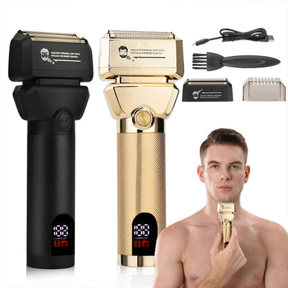 Foil Electric Shaver for Bald Men, Gold Cordless Barber Razor V1263-JX-4047
