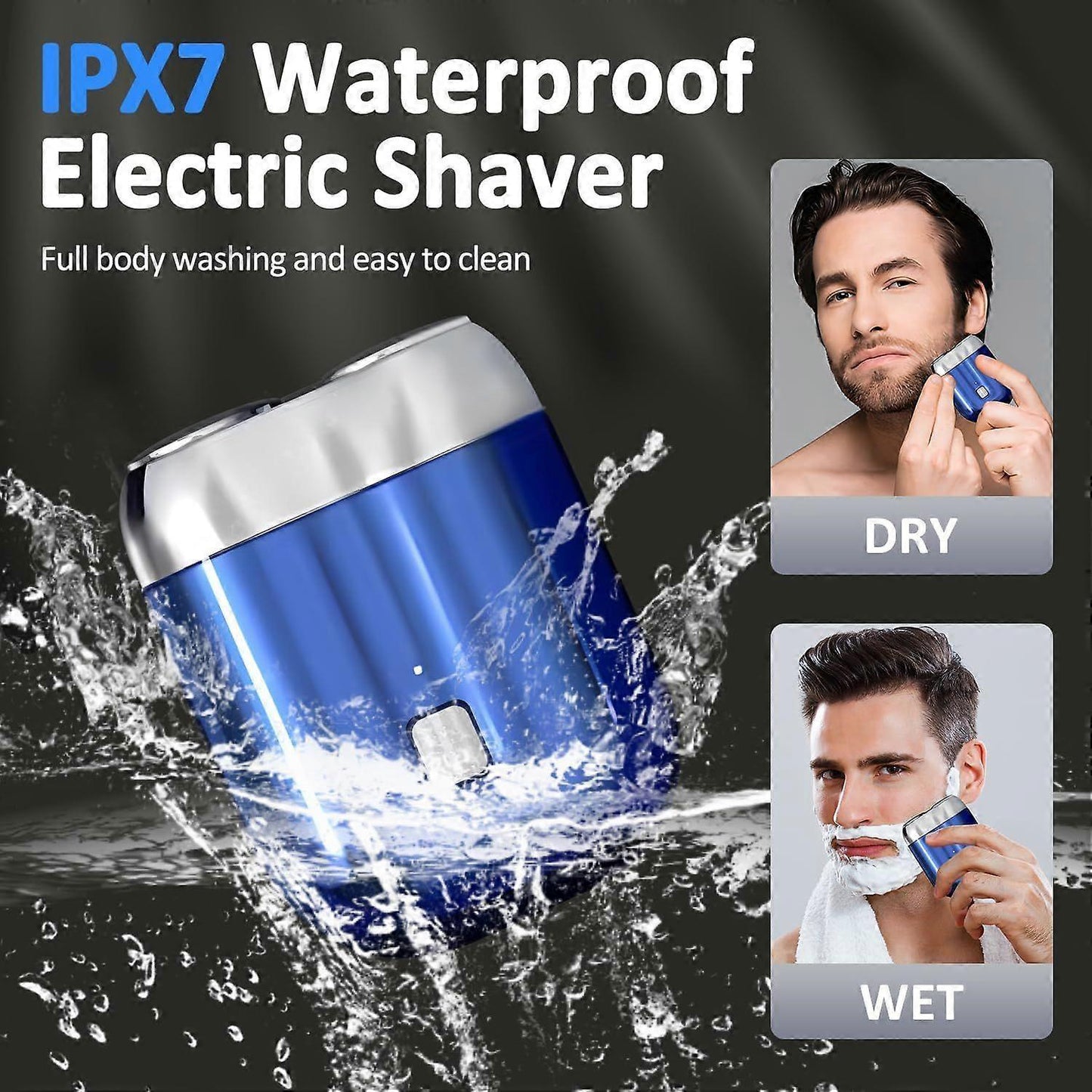 USB Portable Beard Shaver for Men, Mini Cordless Electric Razor V1263-JX-4050