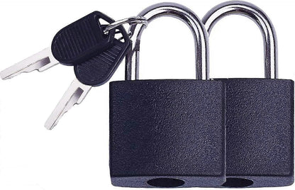 2pcs Mini Luggage Lock with Key - Travel Suitcase Locker Padlock (Black) V1263-JX-4059