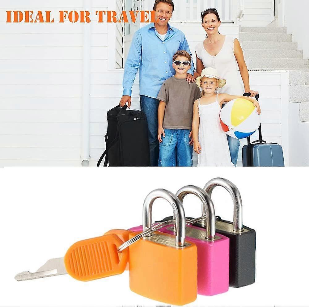 2pcs Mini Luggage Lock with Key - Travel Suitcase Locker Padlock (Black) V1263-JX-4059