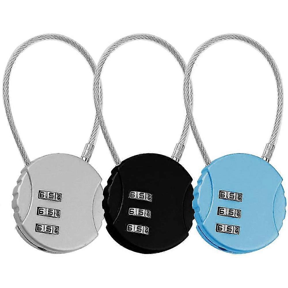 3pcs Digital Combination Luggage Lock - Travel Bag Padlock Set V1263-JX-4061