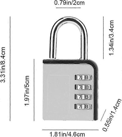 Resettable Combination Padlock - Luggage Travel Suitcase Lock V1263-JX-4068