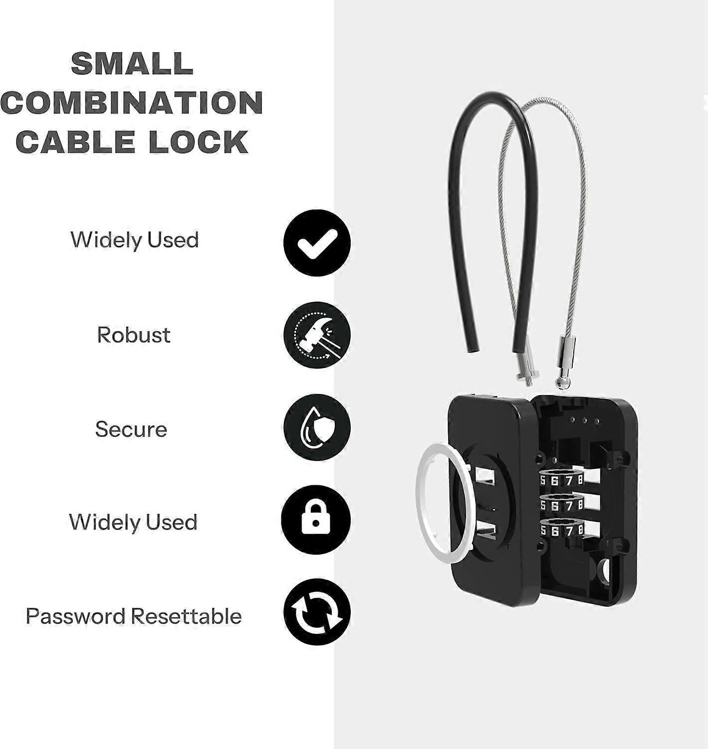 Premium Cable Combo Lock - Coded Travel Lock for Luggage V1263-JX-4070