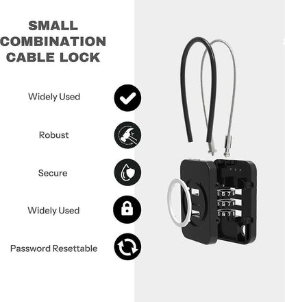Premium Cable Combo Lock - Coded Travel Lock for Luggage V1263-JX-4070