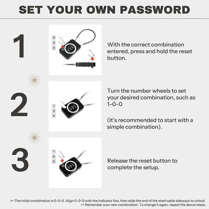 Premium Cable Combo Lock - Coded Travel Lock for Luggage V1263-JX-4070
