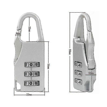 3-Digit Travel Luggage Lock - Small Combination Lock for Bags V1263-JX-4073