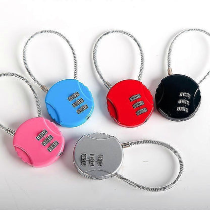 3-Digit Mini Combo Padlock - Resettable Luggage Lock for Travel V1263-JX-4077