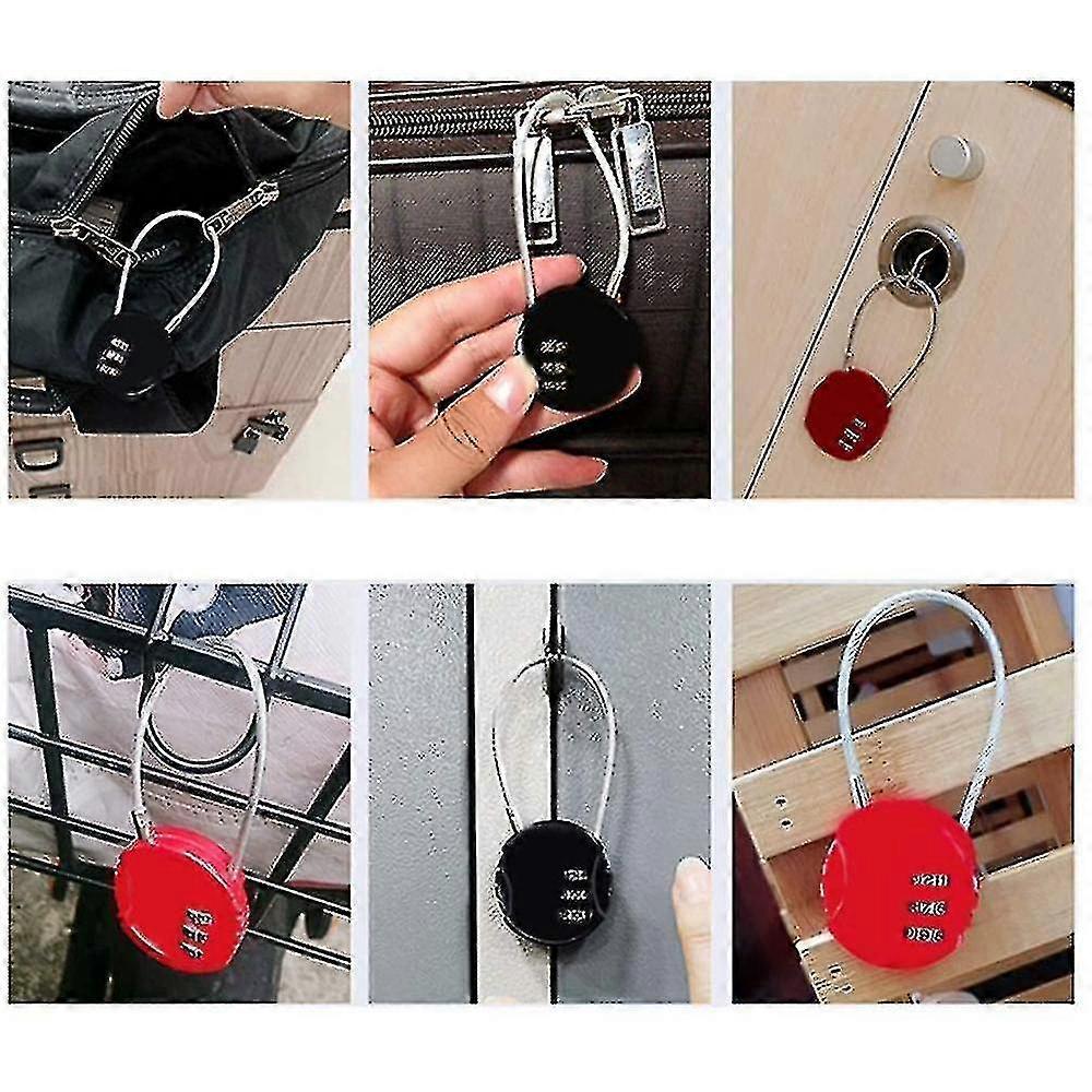 3-Digit Mini Combo Padlock - Resettable Luggage Lock for Travel V1263-JX-4077