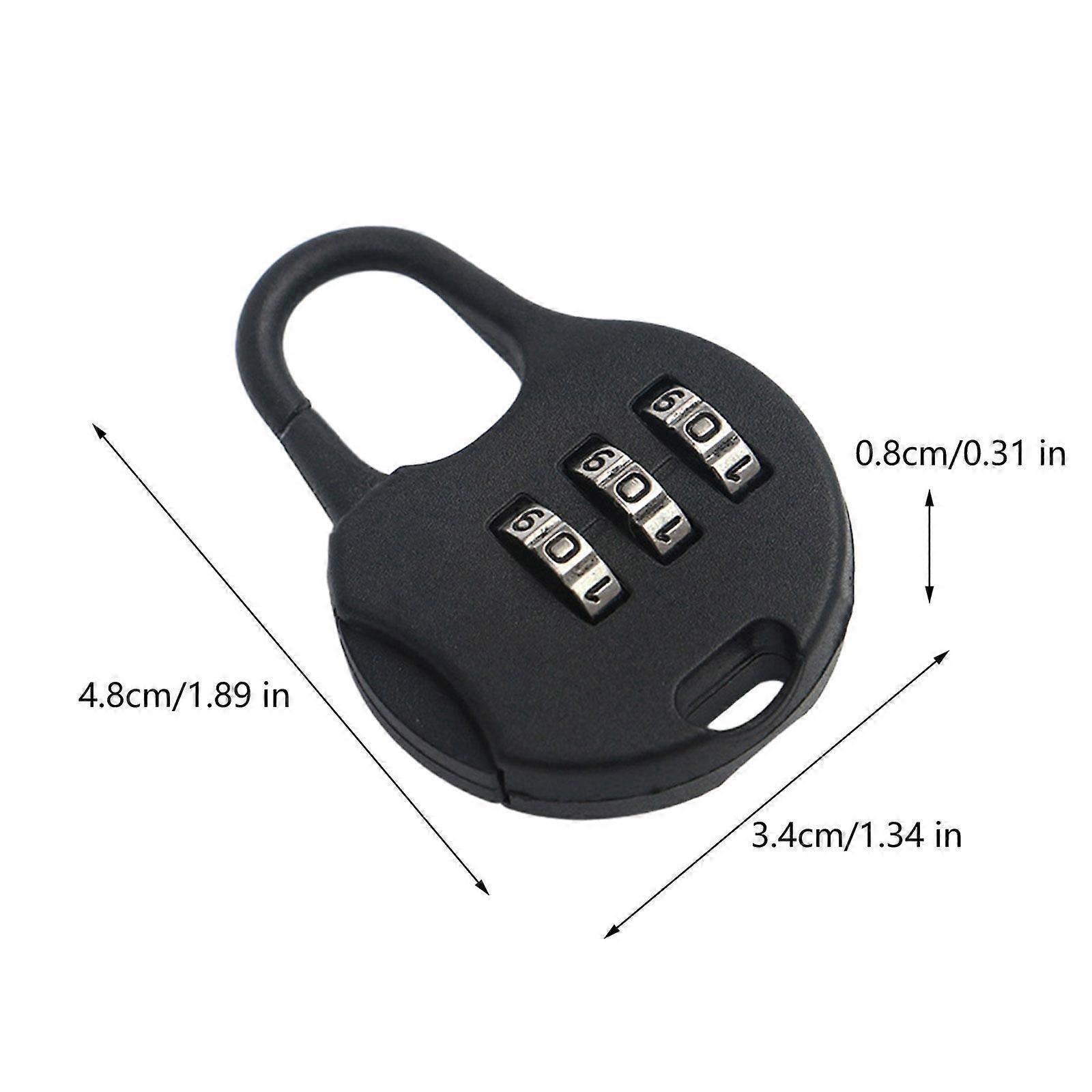 Black 3-Digit Combo Padlock - Drawer & Luggage Lock for Home V1263-JX-4078