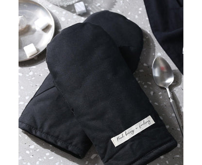 Heat Insulated Glove Cotton Grilling Gloves-Black V1263-JX-408