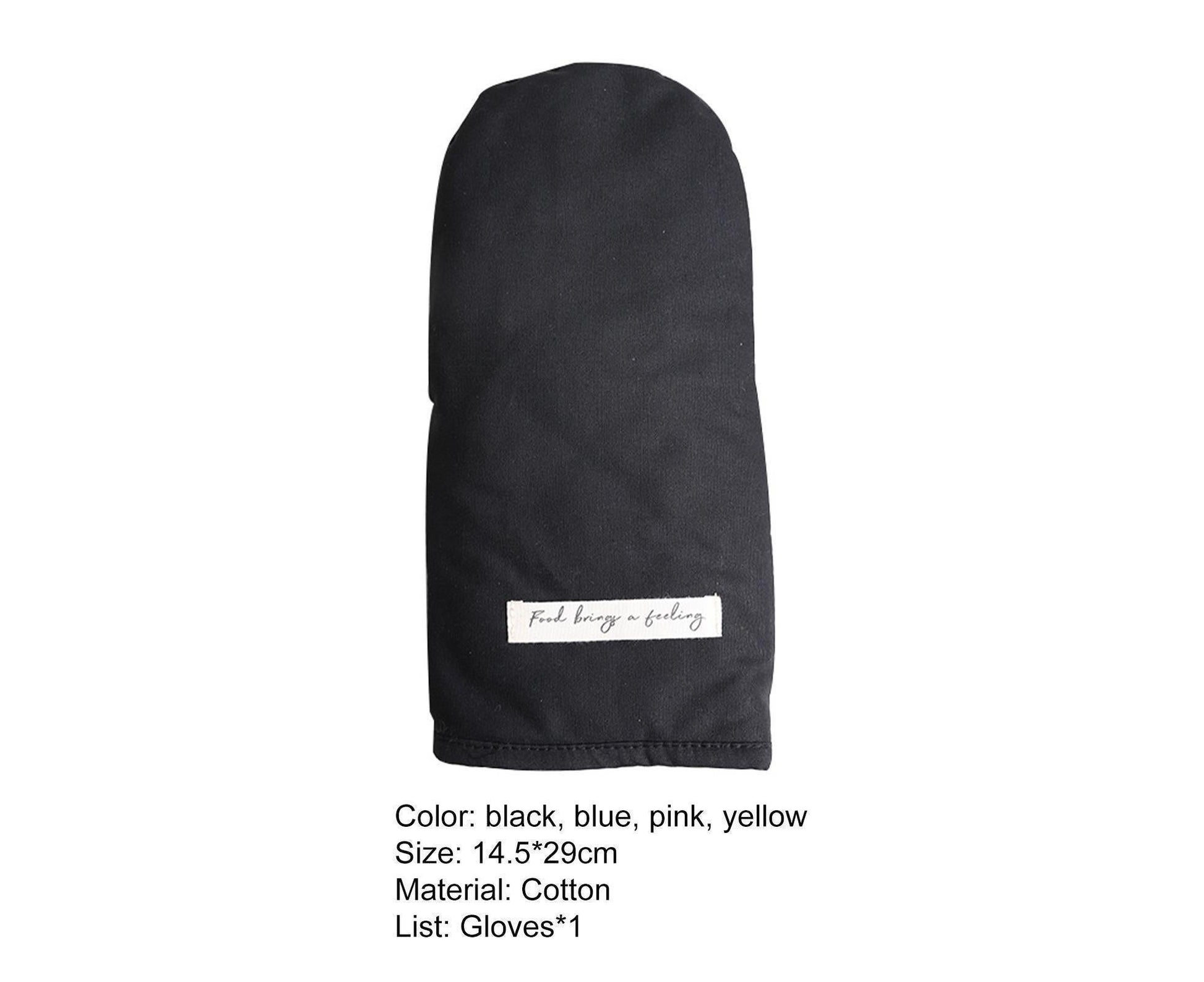 Heat Insulated Glove Cotton Grilling Gloves-Black V1263-JX-408