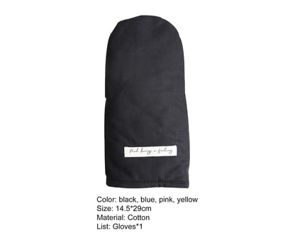 Heat Insulated Glove Cotton Grilling Gloves-Black V1263-JX-408