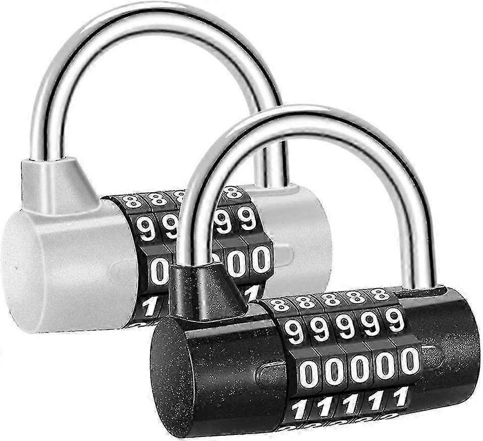 2pcs 5-Digit Combo Padlock - High Security Luggage Locks V1263-JX-4082