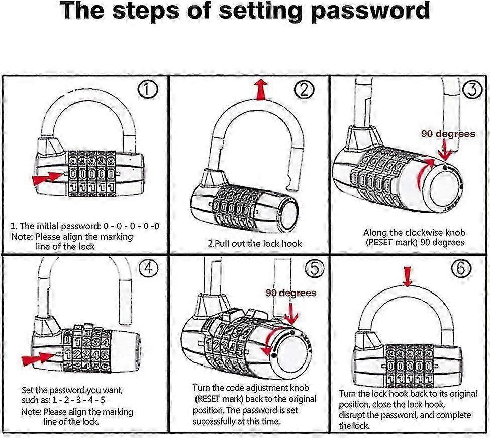2pcs 5-Digit Combo Padlock - High Security Luggage Locks V1263-JX-4082