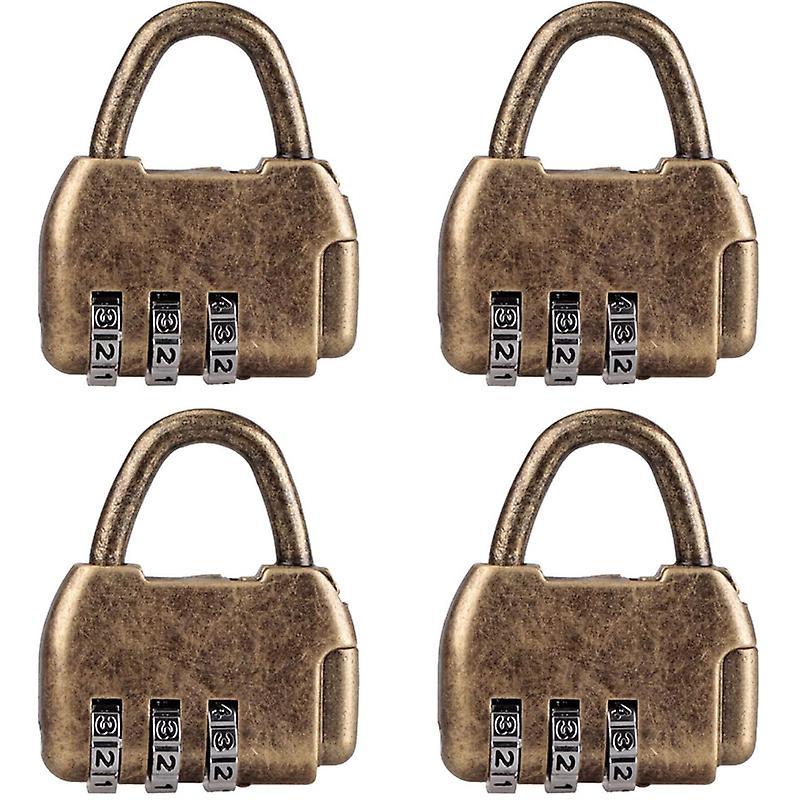 4pcs Vintage Mini Padlock - Diary & Luggage Combo Lock Set V1263-JX-4083