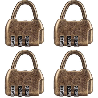 4pcs Vintage Mini Padlock - Diary & Luggage Combo Lock Set V1263-JX-4083