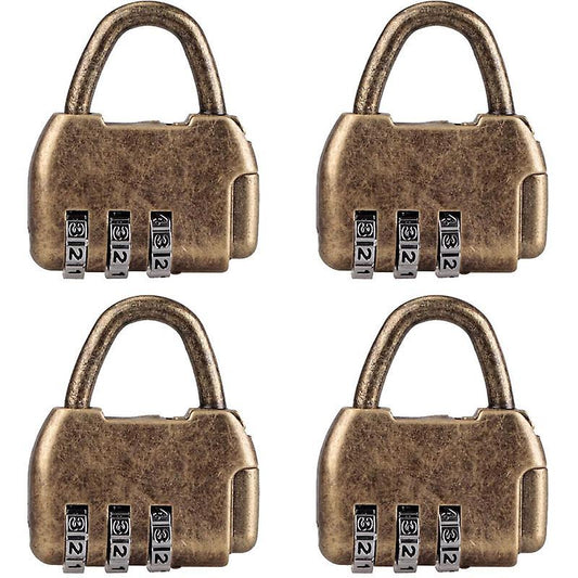 4pcs Vintage Mini Padlock - Diary & Luggage Combo Lock Set V1263-JX-4083