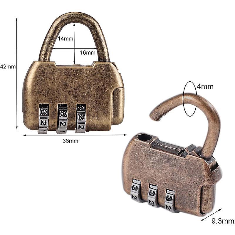 4pcs Vintage Mini Padlock - Diary & Luggage Combo Lock Set V1263-JX-4083