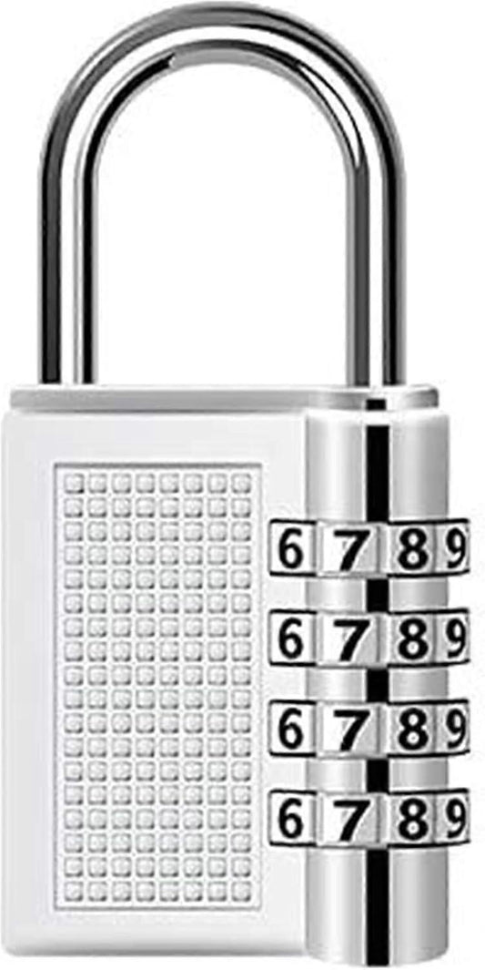 4-Digit Zinc Alloy Combo Padlock - Silver Travel Luggage Lock V1263-JX-4084