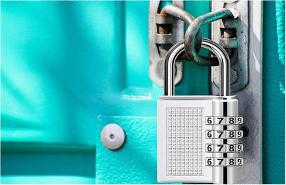 4-Digit Zinc Alloy Combo Padlock - Silver Travel Luggage Lock V1263-JX-4084