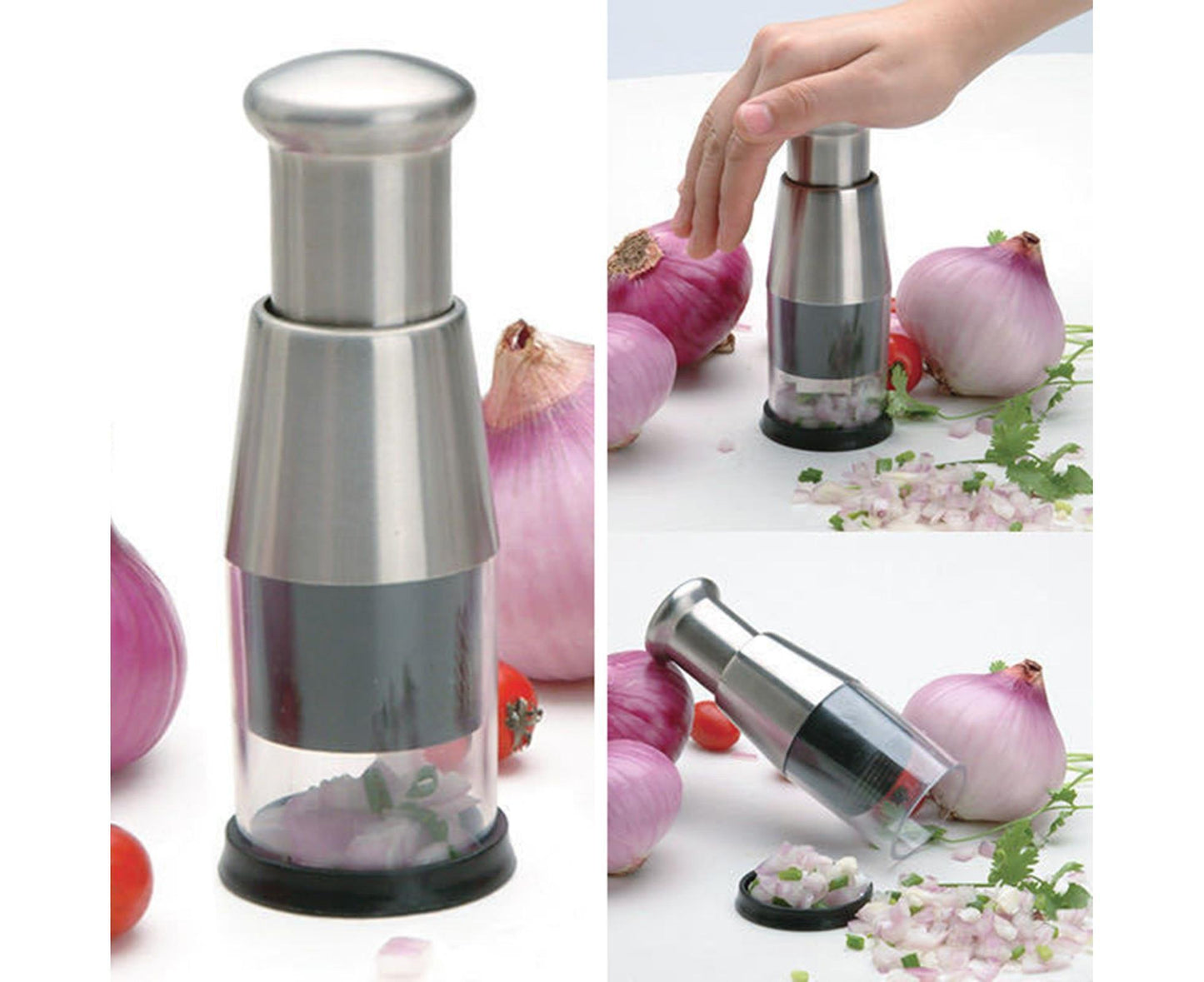 Garlic Crusher Detachable Labor-saving Stainless Steel Sharp Blade Garlic Masher for Home -Black V1263-JX-409