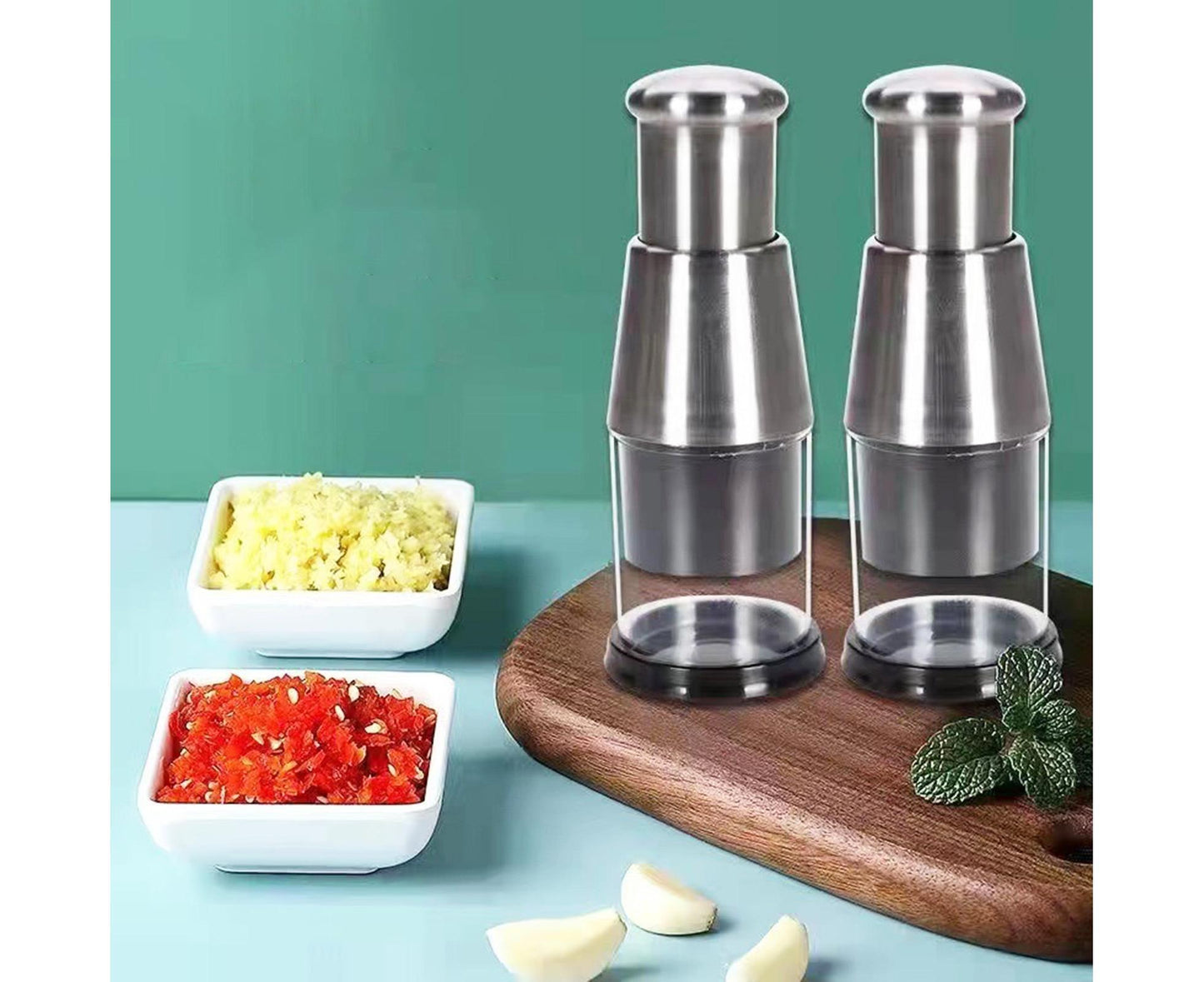 Garlic Crusher Detachable Labor-saving Stainless Steel Sharp Blade Garlic Masher for Home -Black V1263-JX-409
