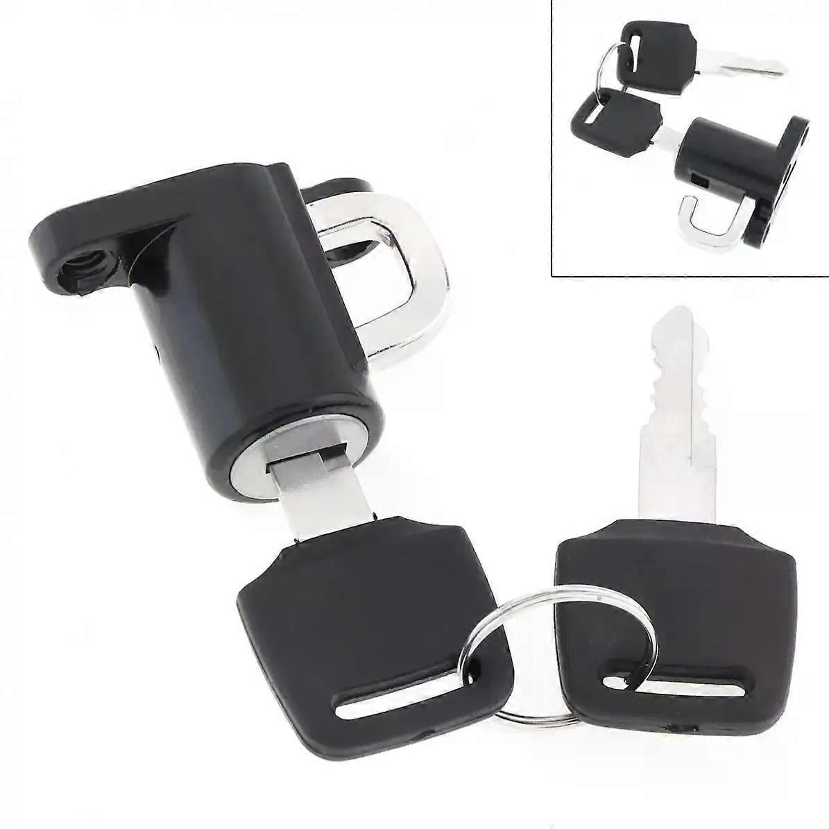 Motorcycle Helmet Lock - Universal Black B-Type with Key V1263-JX-4091