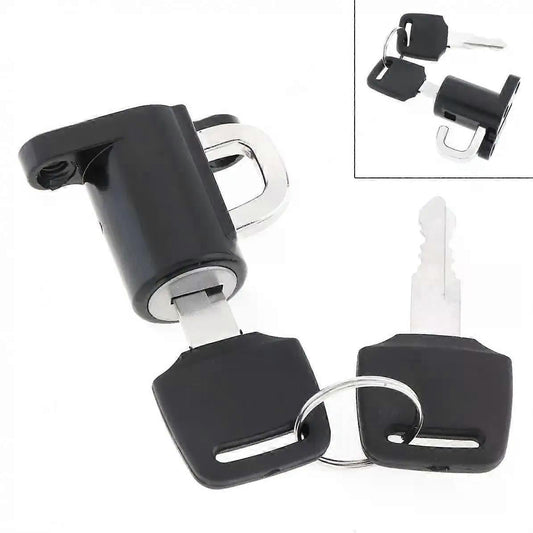 Motorcycle Helmet Lock - Universal Black B-Type with Key V1263-JX-4091