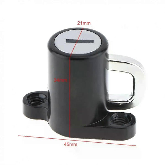 Motorcycle Helmet Lock - Universal Black B-Type with Key V1263-JX-4091