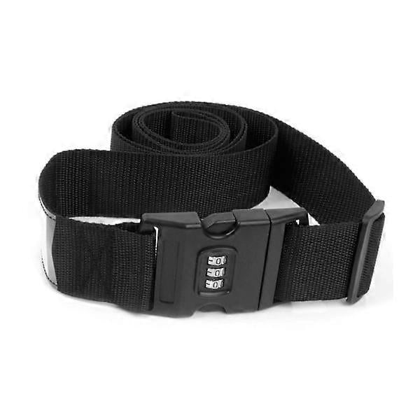 2-Pack Black Luggage Strap with Lock - Adjustable Travel Belt Set V1263-JX-4092