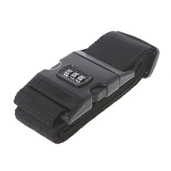 2-Pack Black Luggage Strap with Lock - Adjustable Travel Belt Set V1263-JX-4092