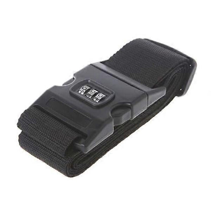 2-Pack Black Luggage Strap with Lock - Adjustable Travel Belt Set V1263-JX-4092