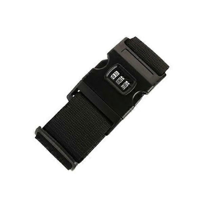 2-Pack Black Luggage Strap with Lock - Adjustable Travel Belt Set V1263-JX-4092