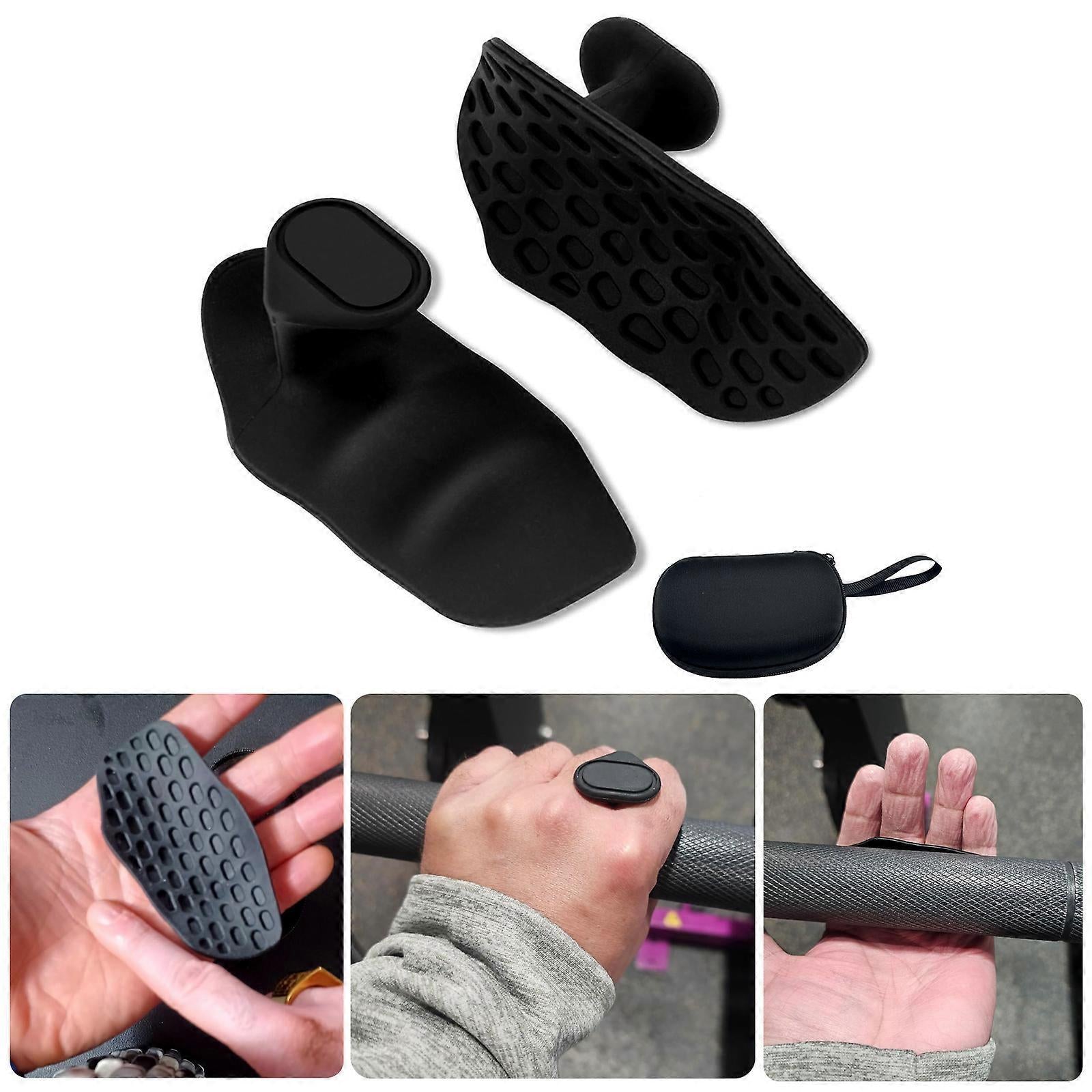 2pcs Flexible Gym Tape Grips with Storage Box for Weightlifting, Grey V1263-JX-4096