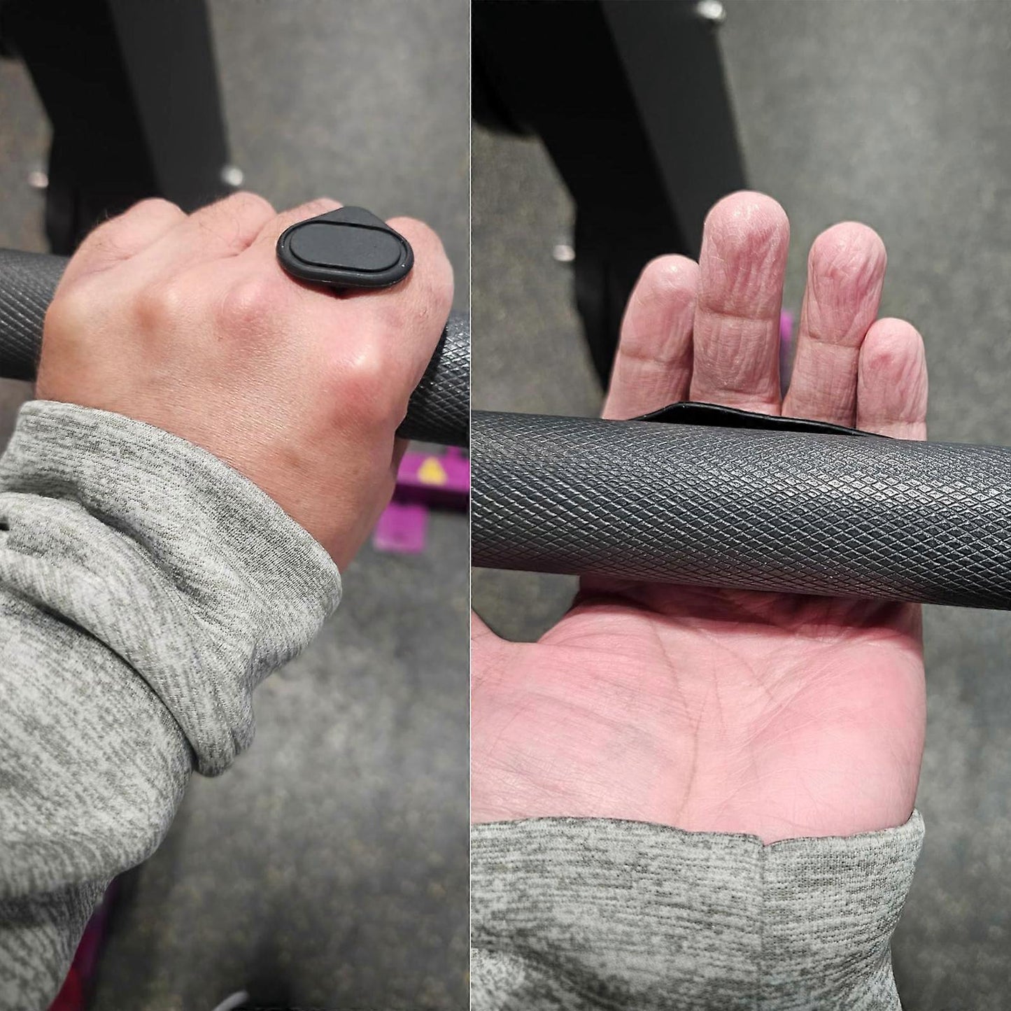 2pcs Flexible Gym Tape Grips with Storage Box for Weightlifting, Grey V1263-JX-4096